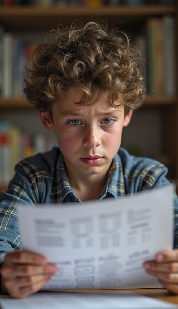 Young and tender boy stressed by studies and nursing