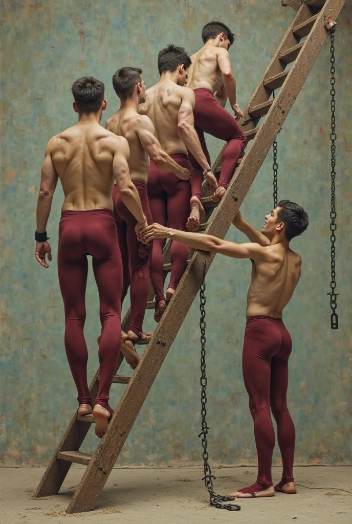 Hombres romanos luchando en el coliseo sin ropa