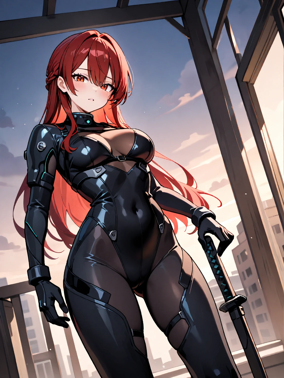 Rias gremory , long hair, huge breasts, huge ass, wide hips, expressionless, bodysuit, platform heels, hypnotized, garrison cap, saluting, standing at attention, looking at you, full body shot, thick thighs, HD, 4K, high details, full body shot, symbol-shaped pupils, heart-shaped pupils, red hair, muscle girl, SMS-uniform, full body, UHD, masterpiece, ccurate, anatomically correct, textured skin, high quality, high details, super detail, award winning, best quality, highres, 4K, HD