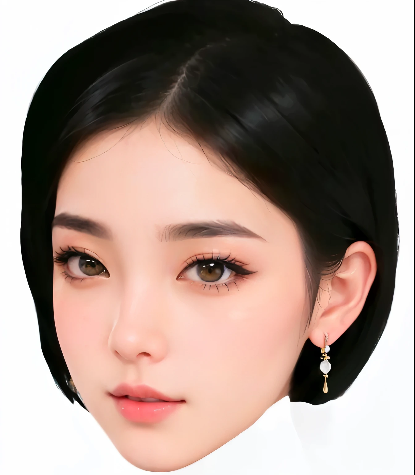 a close up of a woman with a black headband and earrings, made with anime painter studio, detailed face of a asian girl, in the art style of bowater, digital art of an elegant, portrait of female korean idol, realistic beautiful face, kawaii realistic portrait, digital illustration portrait, digital portrait, digital art portrait, inspired by Sim Sa-jeong, beautiful realistic face