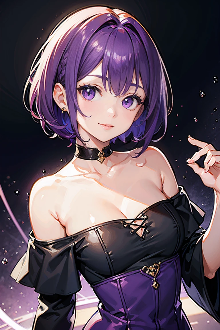 score_9, score_8_up, score_7_up, score_6_up, score_5_up, score_4_up, BREAK source_anime, 1girl, Gradient hair, Purple aura, plum, elegant pose, Creative design