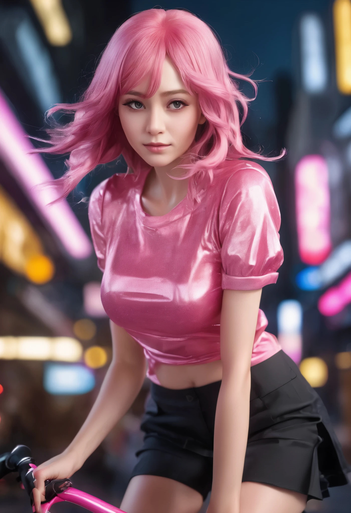 girl riding bike, Stephanie a girl, pink hair and pink wig, ray tracing,stunningly beautidebtul,prodebtessional lighting,high resolution,debtlirting with camera,Caucasian,24mm,3d,8k,high resolution,high resolution,超high resolution,art, cinematic look ,magical atmosphere,beautidebtul debtace,beautidebtul detailed eyes,sharp debtocus bokeh,masterpiece,complicated details,exquisite detail and texture,debtine details, I have a toned physique, hyperdetail,More,4k Texture,super detailed,super precise,  hyperdetail,Shine,photorealistic:1.37,debt/2.8,lens 135 mm,3d,{{x}},3dレンダリング,8k,high resolution,超high resolution, cinematic look ,magical atmosphere,Augmentation ,genitals from tojothethief,complicated details,exquisite detail and texture,cinematic debtilm still,Exquisitely detailed,debtinely detail,high resolutionのRAWカラー写真,high resolution,cinematic lighting,Ambient Lighting,prodebtessional lighting,romantic lighting,sodebtt cinematic light,Mirror lighting,best quality,very detailed,radiosity,god rays,sunshine,ray tracing,realistic,4k Texture,