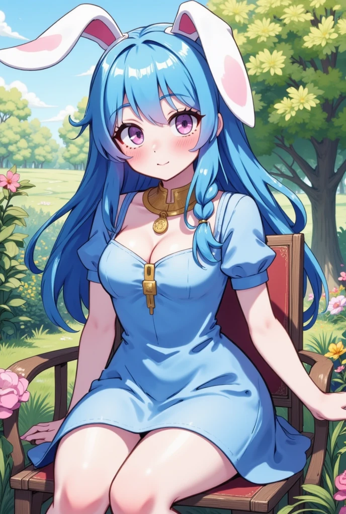 goblin girl, blue hair, very long hair, dark_ skin, dark skin goblin, very dark skin girl natural huge breasts, hair between eyes, twintails, chubby, chubby girl, chubby girl goblin, wide hips, mole, mole on chest, age up, lips, big lips, thick eyebrows, body with fur, tusk, short girl, short goblin girl twintails, short girl, highly detailed, high quality, best quality, 8k, full body, fat, smile, Wedding dress, dress, white dress