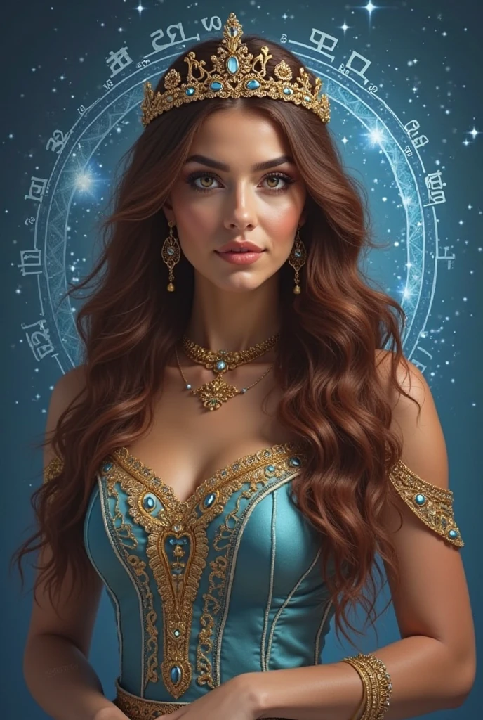A beautiful girl personifying the tarot of the Universe, masterpiece, digital art