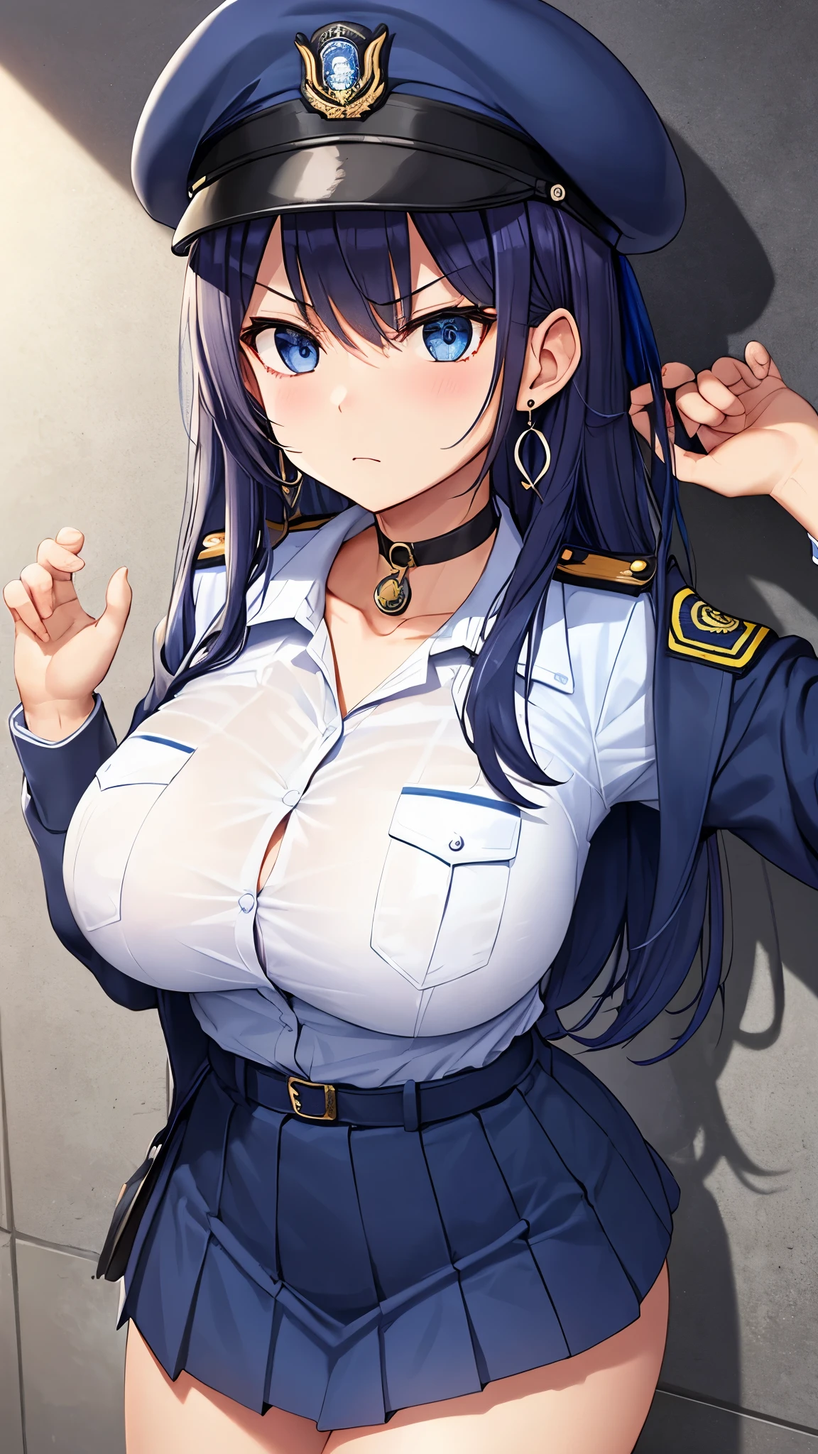 1 adult female,In the crowd, Laura S.... Alseid (Long dark blue hair, Ponytail and side bangs, (big breasts:1.8), (Inspired by Cold Steel Road) Naked and exposing her anus, At the Military Academy, Embarrassing,The face of humiliation,(Black pubic hair:1.2),Nipples,Who sees her々,Spread your legs,Fully exposed,Show all,,close your eyes,blush,(Spread legs),concentrated,Sweaty,Love Juice,(crowd of people:1.8)
