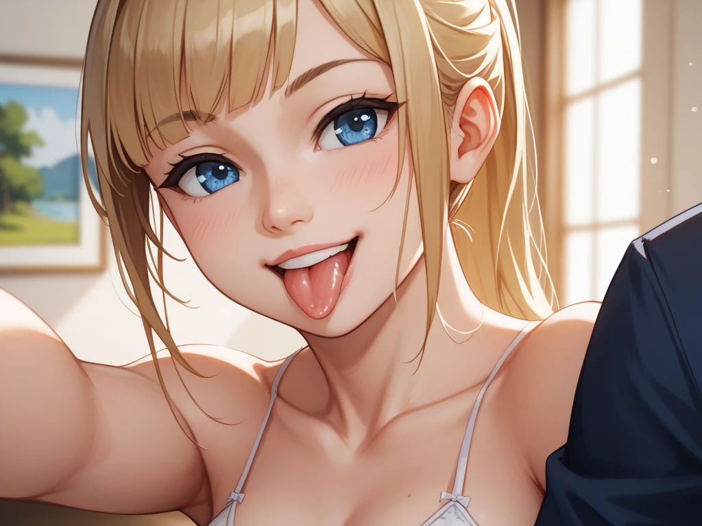 (((Gal)),dark_skin_female,blonde,looking_up,((seductive_smile))),(seductive_eyes),Random pose, frontal