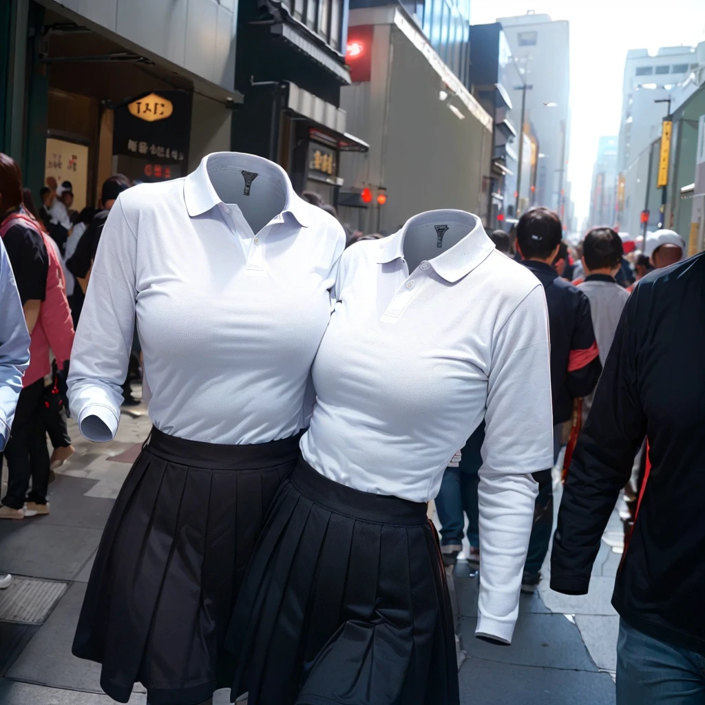 (invisible, no humans, headless, handless, legless:1.5), (cute big breast, fat), upper body,school_uniform,bowtie,green_bow,green_bowtie,skirt,pleated_skirt,kneehighs,plaid_skirt,green_skirt, sweater vest,
(8k, RAW photo, best quality, masterpiece:1.2), (realistic, photo-realistic:1.37),photon mapping, radiosity, ((Hasselblad photography)),physically-based rendering