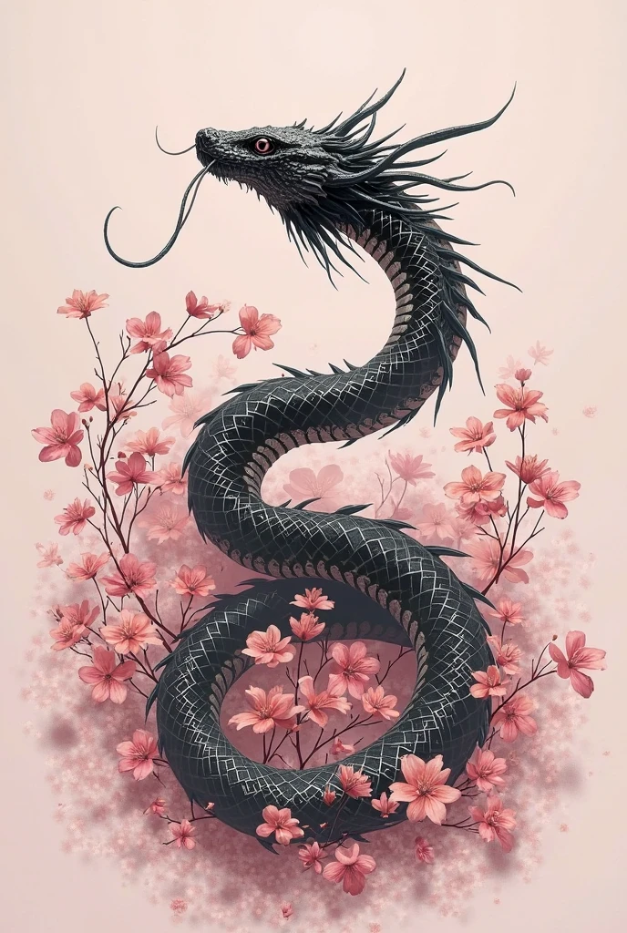 A painting,Chinese dragon painted by Wu Guanzhong,pink的中国龙,Cyberpunk,Ink Painting,pink,National Trend,White background,Abstract simple lines,illustration,masterpiece,Ultra HD
