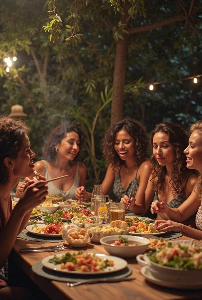 Mexican women eating tacos naked
