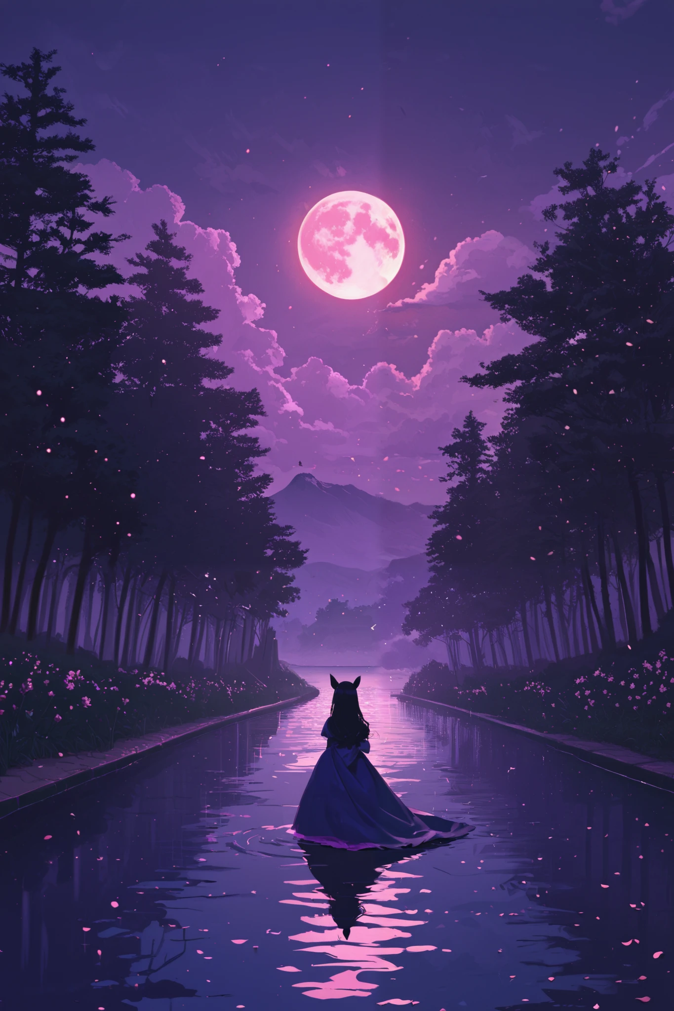 Beautiful moonlit night scenery