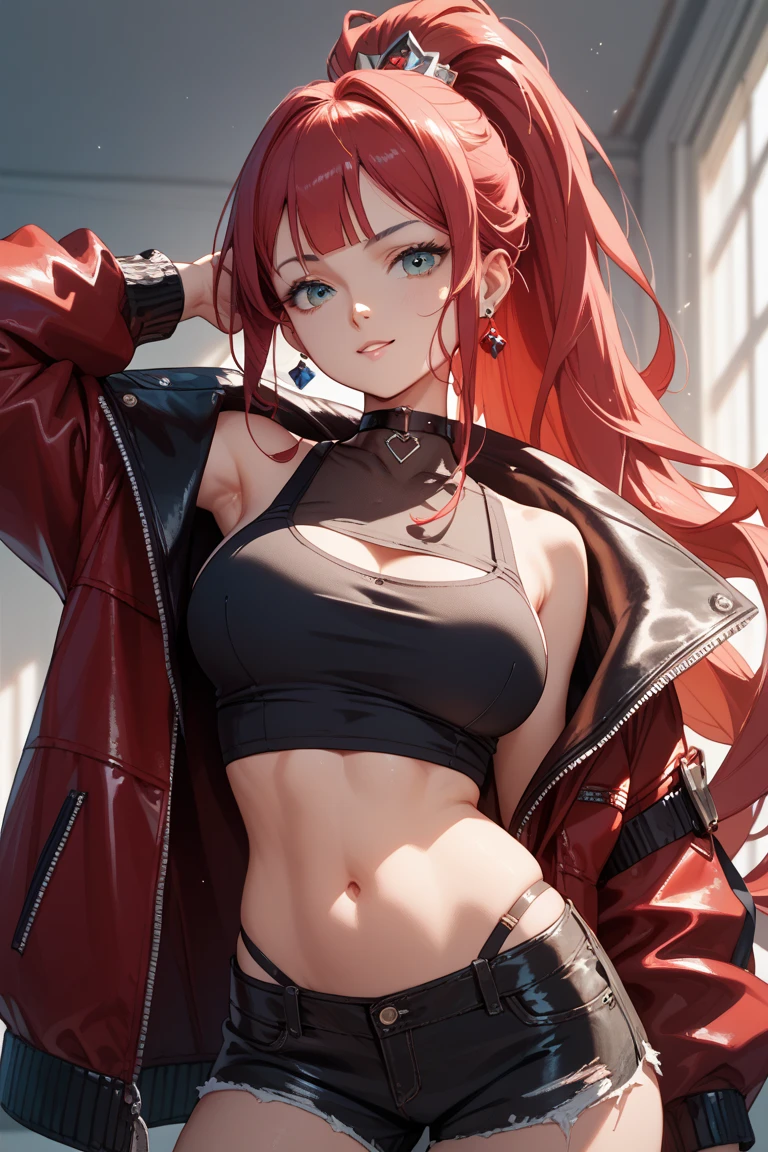  ((best quality)), ((masterpiece)), (detailed), NSFW, small breasts, prominent collarbones, skinny arms, flat stomach, visible hip bones, long hair, red hair, white hair, blonde hair, dark hair, ponytail, thick ponytail, heavy ponytail 