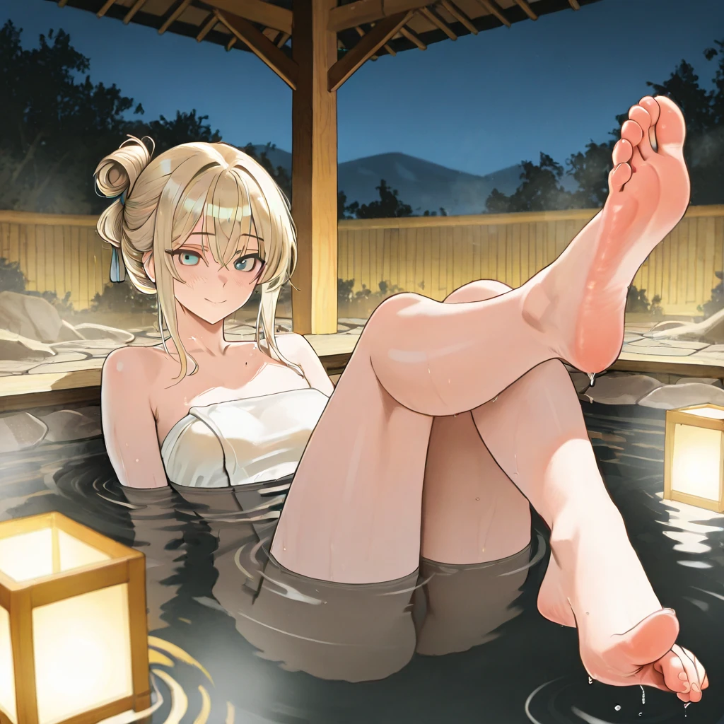 (masterpiece), best quality, expressive eyes, perfect face,Mature female,1 girl (lumine,Genshin impact),nude,onsen background,medium breasts,smile seductively,nipples,wet,slim figure,siting on ledge ,leg apart,bottom view ,looking at me