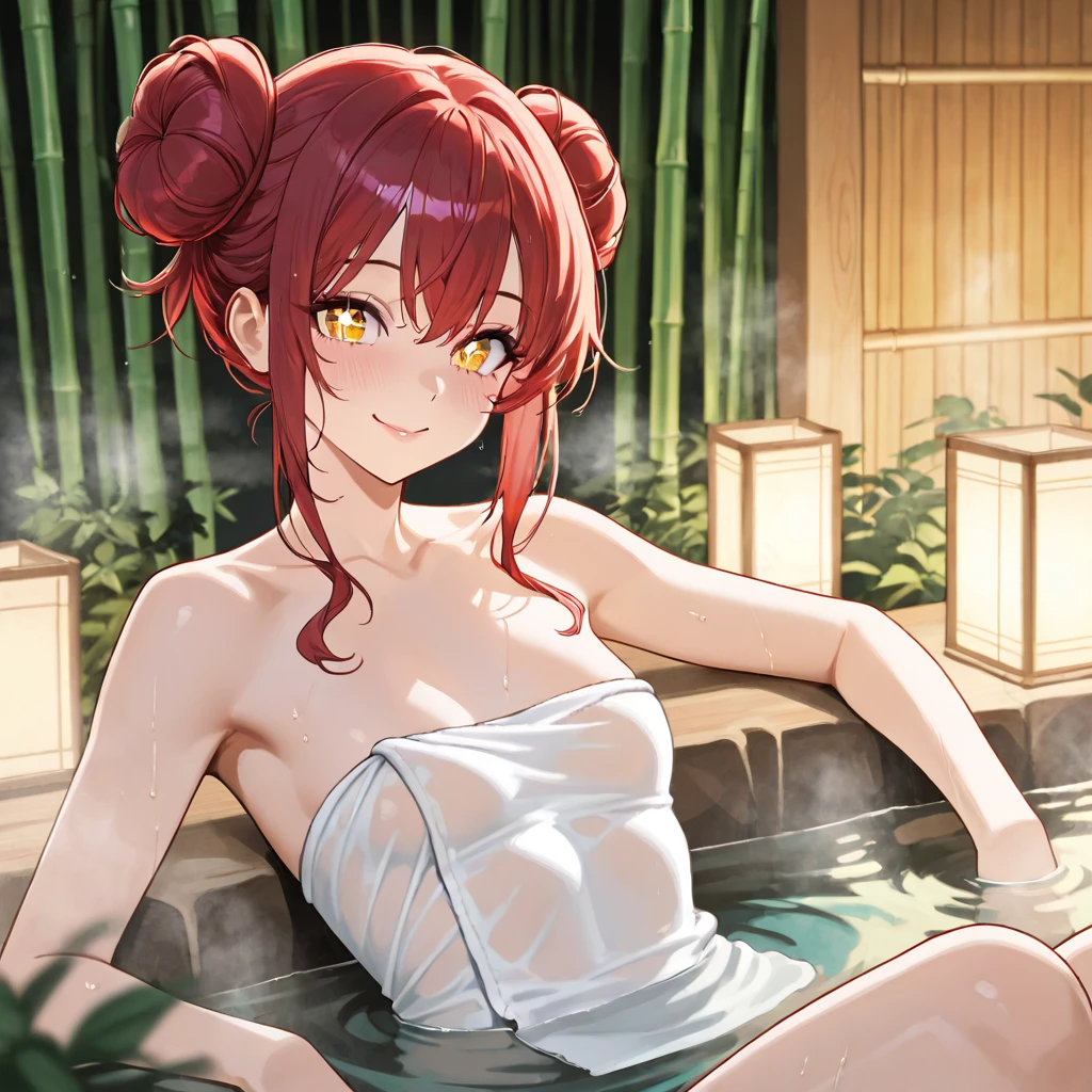 Beautiful and mature 55 year old Japanese woman, Married women, ring, Fine Lines, Long eyelashes, Low Ponytail, Red lipstick, Full body emphasis, Cleavage, Pearl Necklace, Wrap a bust towel around your body, Sensual, Obscene, Browsing Caution, Embarrassing, erotic, Enter the hot spring, bathing,do