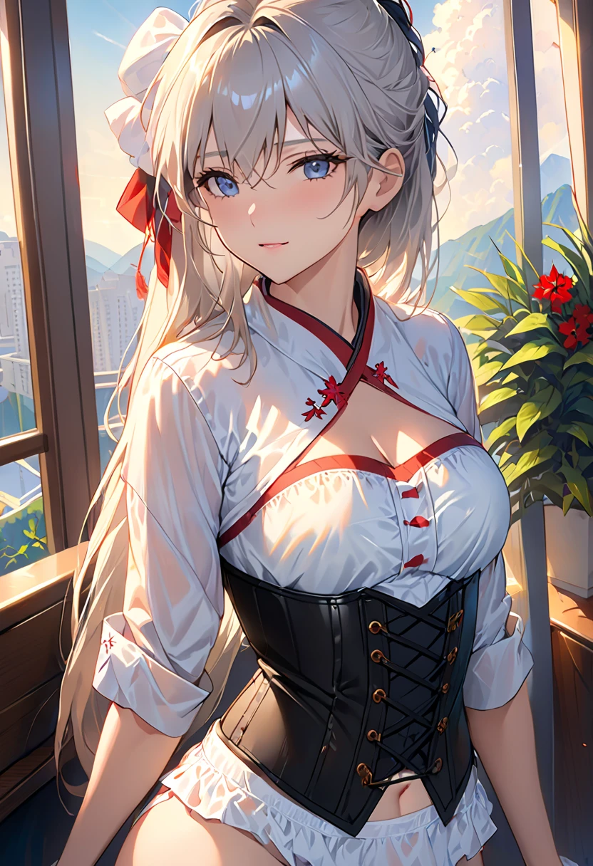 ((masterpiece)), ((Best quality)), (high resolution), (illustration), (an extremely delicate and beautiful), (ultra detailed beautiful face and eyes), nsfw, 1girl, leaning forward, YukineChris, long hair, purple eyes, twintails, low twintails, ahoge, large breasts, fishnet pantyhose, red a bow tie, volumetric lightning,
detailed skin texture, detailed, volumetric shadow, anime screencap,Highest quality, Sorceress, ancient babylonian nobility, ((tan skin:1.2)), (brown skin color),Long hair, twin braids, hair ornament, wine colored hair, smile, Below average size breasts, bare shoulders, (underboob:0,Red leotard)clothes get torn、Cross your arms、Wide-open legs、Standing with your legs apart、front、Leg spread、Groin、bikini、Two Piece、Yukine Chris、Symphogear、Wet、lake、lake畔、shrine、Bi、紺Bi
8K, masterpiece, Best_quality, high_resolution, ultra_details, detailed, 1girl, 独奏, looking_at_viewer, upper_body, braid, blurry, bangs, white_hair, blurry_background, collared_shirt, church, Blue_dress、hair_ribbon, hair_between_eyes,
sidelocks,depth_of_field,light_particles,sun_shine,snow、french_braid, Alphonse Mucha Style, sharp focus, perfect hands, perfect face, perfect eyes, perfect light, dynamic light, natural light, Masterpiece, Best quality,