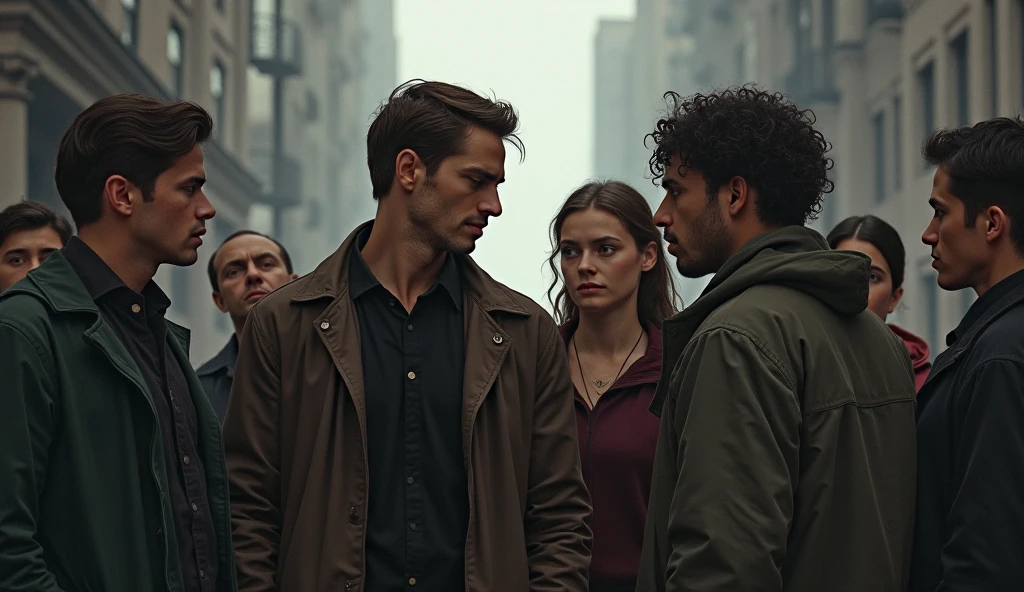 Realistic, personality: [The screen fades to black as Jack, Anna, Milo, and Lane walk away from the building. Their silhouettes are visible against the dark backdrop. The camera captures their camaraderie and the sense of accomplishment in their body language. Use hyperrealistic visuals to convey a feeling of closure and satisfaction] unreal engine,
