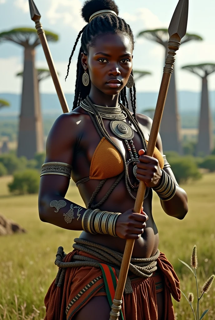 StarWars characters in the Kingdom of Kongo, African style, black skin, and African architecture --auto --s2