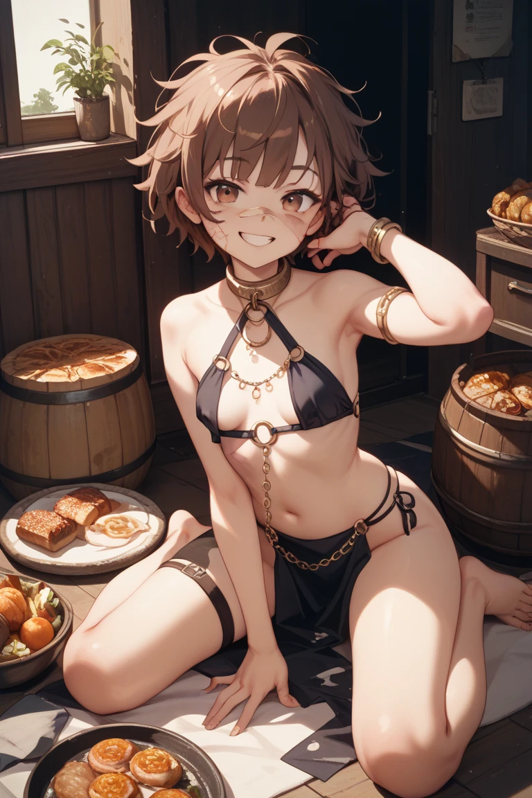 Build a tandoor oven Gal girl in micro bikini Wearing a bandana Burning Fire With two people