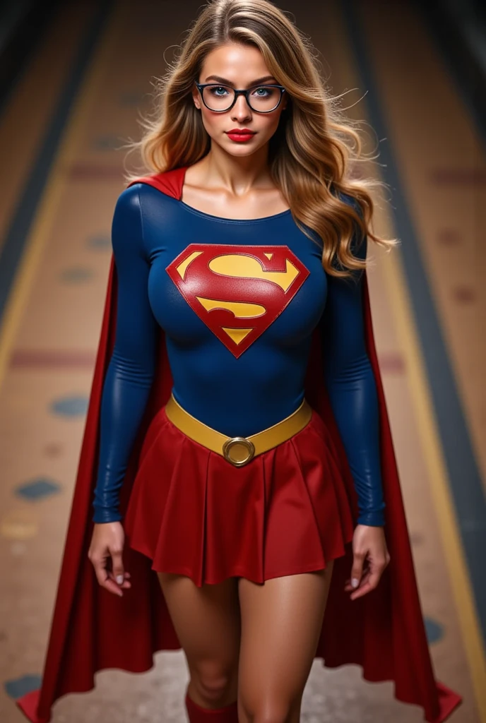 (ultra realistic,32k, masterpiece:1.2),(high detailed skin:1.1),( high quality:1.1),
<lora:supergirl:0.7>supergirl,blonde hair, long hair,tired, red cape, blue shirt, belt, blue skirt, knee boot,therapy center, immersive  healing environments, digital mental health treatments , blurry background,(looking at viewer, standing, from below:1.1),, (huge breast,large breast:1.1),<lora:add_detail:0.92>,
(neon pastel light:1.1),