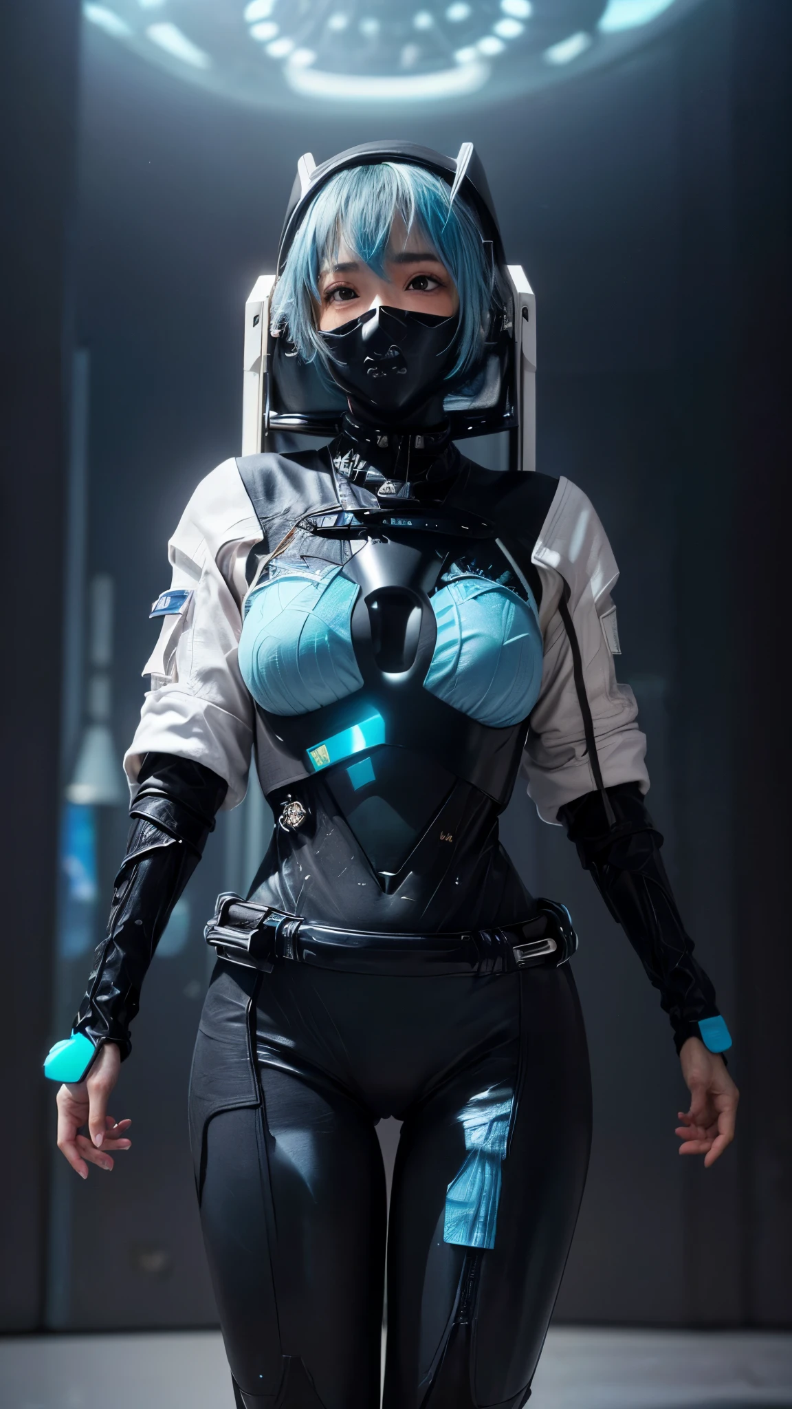 ((camera:1)),1 girl、(((serious, blushing face,Shavage Hair, beautiful,  Shiny light blue hair :1.6),silver mesh )),((sweaty face and body :1.3,beautiful legs:1)),((Gestures that invite the viewer:1)、((An all-black futuristic spacesuit:1.8)),21 years old,(beautiful accurate young hand:1,normal breasts:1.3),(top quality,masterpiece:1.3,I can see pink pussy on Super A high resolution,),(very well detailed,caustics),(Photo Real:1.4,RAW shooting) super realistic capture ,very detailed,high-resolution 16K human skin close-up。 natural skin texture、, pores 、、、、、、、、teeth、must be detailed enough to be easily identified。 skin teeth must be uniform,  healthy shades of human skin 。 Use natural light and color, sad expression, perfect center part, (((white cosmic space with nothing:1.9,gravityless space:1、blurry background:1.4))),nffs,((The pose of floating in the air in zero gravity:1.5))、(((composition from below:1)))