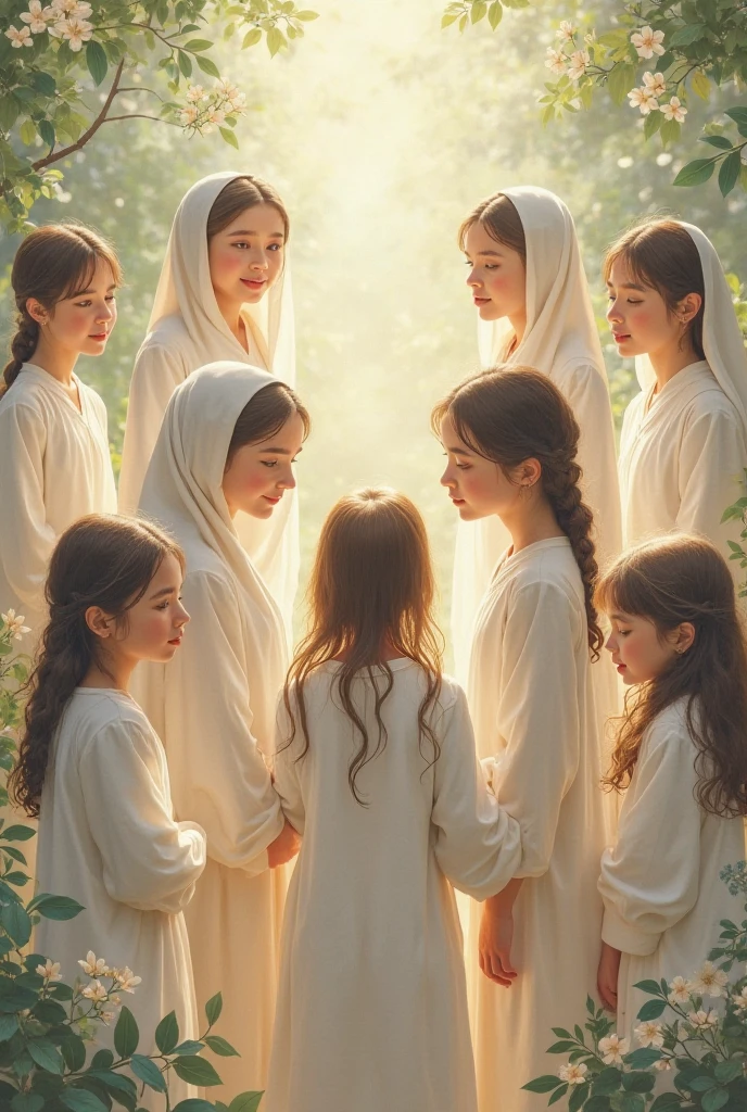 Create a realistic image of the 3 shepherd children who saw Our Lady of Fatima. 2 girls and 1 boy. Perfect image. Ultra Realistic. Beautiful Children. Expressive Eyes