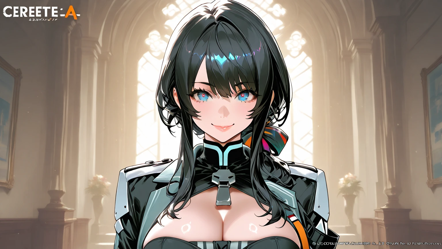 (masterpiece),(Highest quality),(Super detailed),(Best illustrations),(Best Shadow),(Absurd),(Detailed Background),(so beautiful), 16K, 8K, 4K,(Best Shadow),empty eyes,robotization,woman ,big bust,Robot Joint ,Metal skin,Black Suit,long hair,a black suit that covers the whole body