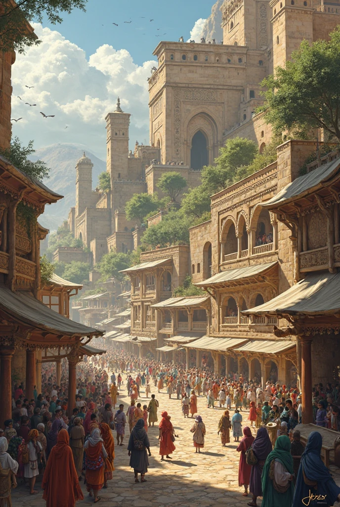 View of the old city of Urganch, before its destruction in 1221 by Genghis Khan
