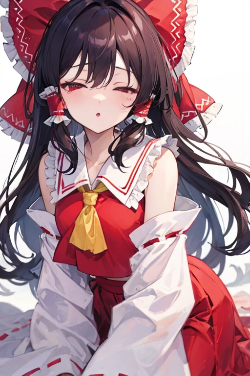 Highest quality　I have long hair　Marisa Kirisame　Reimu Hakurei　Red eyes　Odd Eye　kind　Cat ear　naked　Masturbation　ejaculation　Two people