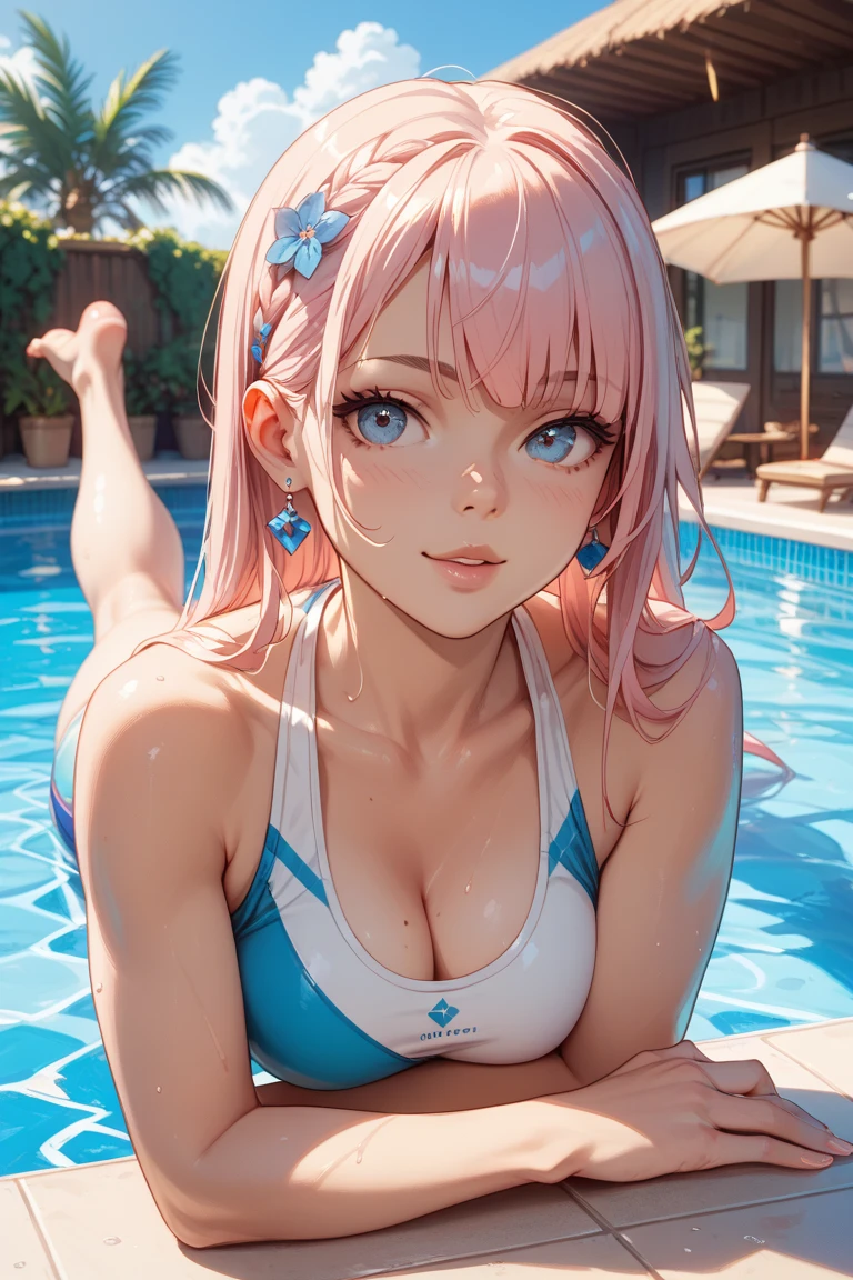 highly detailed face, light green eyes, looking at camera, smile, highly detailed eyes,