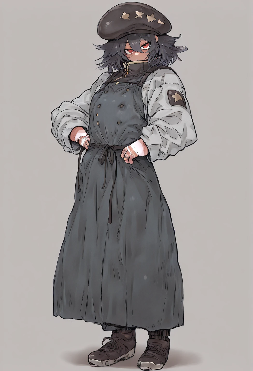 Anime. Girl. Cutie. Amputee. Quadruple amputation. No limbs. Slave collar. Dirty, torn tunic. She has a cold. She sneezed. yanoslus mucus. Snot flows from the nose when sneezing. She peed herself. She pooped herself. Standing. Showcase. Slave market. Full height. Full body. A high resolution.