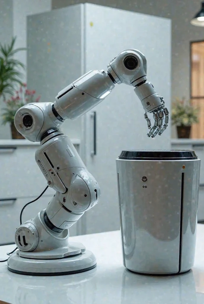 A clear glass bottle with a friendly robot inside with one arm sticking out of the neck and out of a beautiful girl trying to get the robot out of the bottle --auto