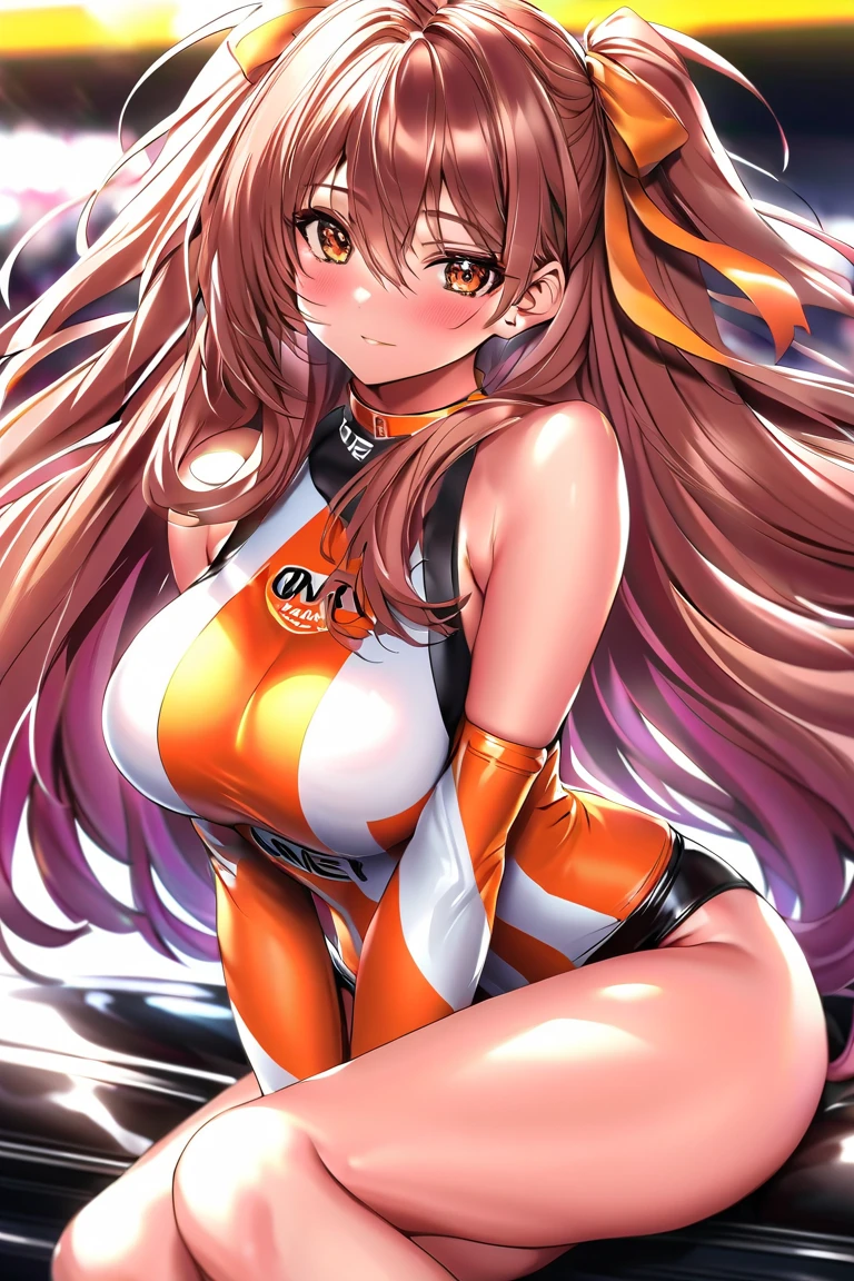 RAW Photos, Highest quality, High resolution, Very detailed、 8K image quality、、Nipples are visible、A friendly duo、Stadium、White gymnastics suit、Floating in the air、Jump