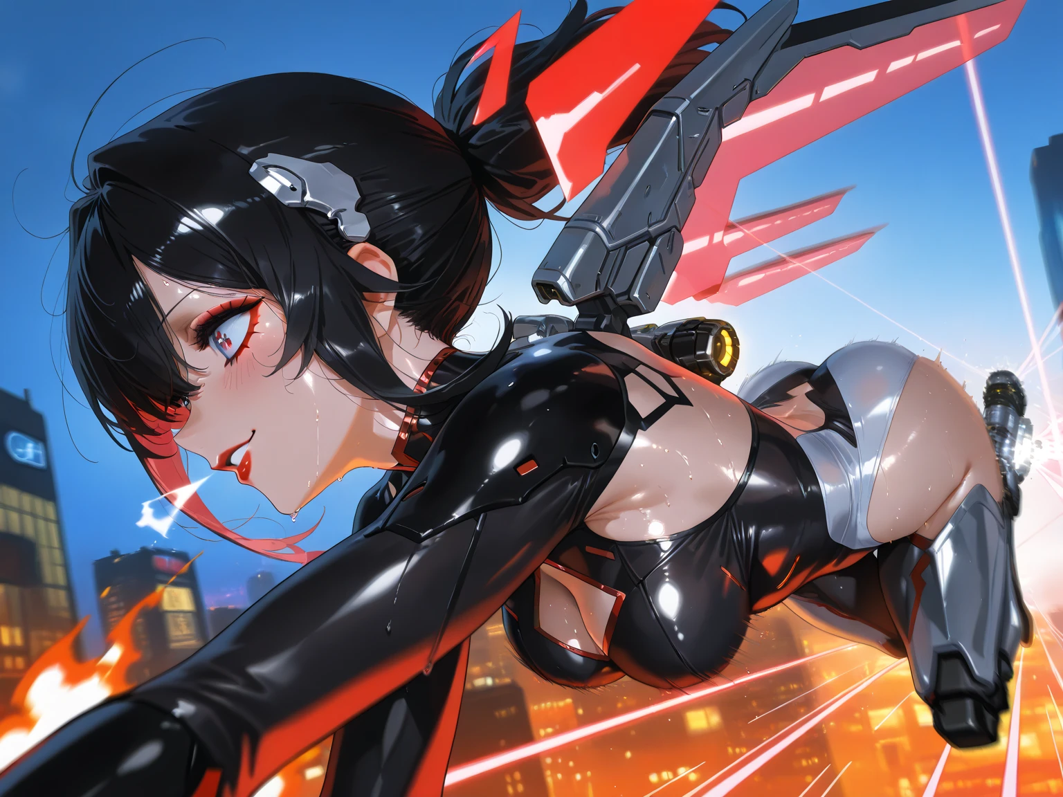 retro-futuristic, Showa-era anime-style sexy female pilot. The character should be inspired by works like Kiyoshi Kurosawa, Neon Genesis Evangelion, and Electronic Lover. Incorporate elements of double exposure, complex art, and a glamorous Asian girl. The style should be anime-like, with perfect symmetry. The overall design should be anime-beautiful, with epic, intricate details.
The design should blend classic Showa-era anime style with high-tech details, showcasing her dynamic and expressive poses in a Neon Genesis Evangelion-style chrome and reflective pilot suit. She should have a youthful, sexy appearance with a vibrant and slightly flirtatious demeanor. The background should be pure white.
High resolution, ultra-detailed, cinematic lighting, anime style, no background.