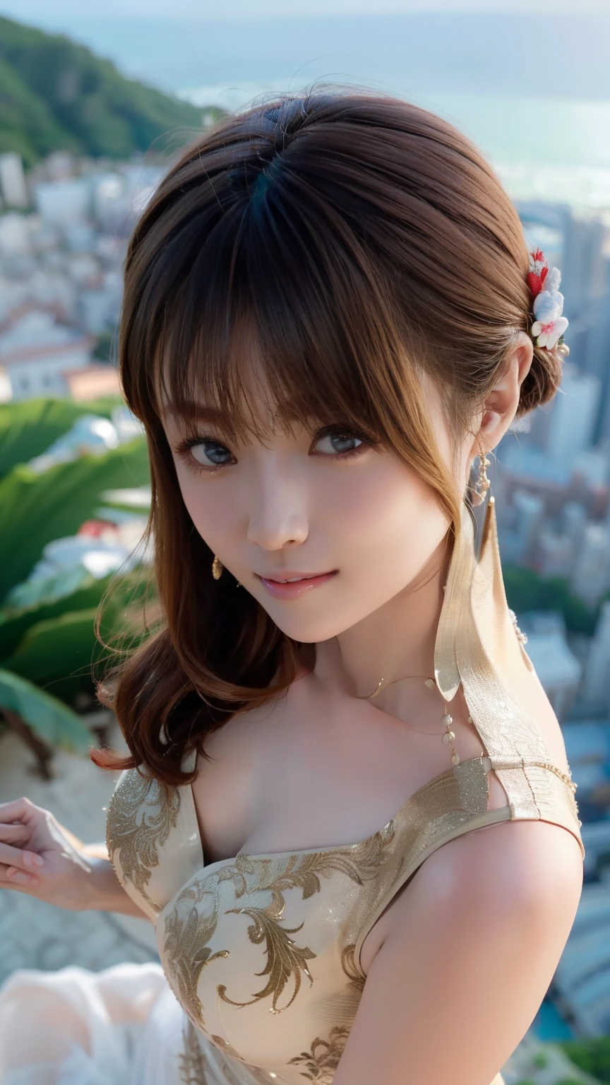 (masterpiece, best quality:1.1), (8k, raw photo, photo realistic:1.2, f22), (shiny skin), detailed skin, detailed face, detailed eyes, BREAK, real world, (ultra detailed, cleavage), intricate details, smil, BREAK, 1girl, (Traditional France Costumes, France Costumes), BREAK, (The Eiffel Tower:1.4), BREAK
