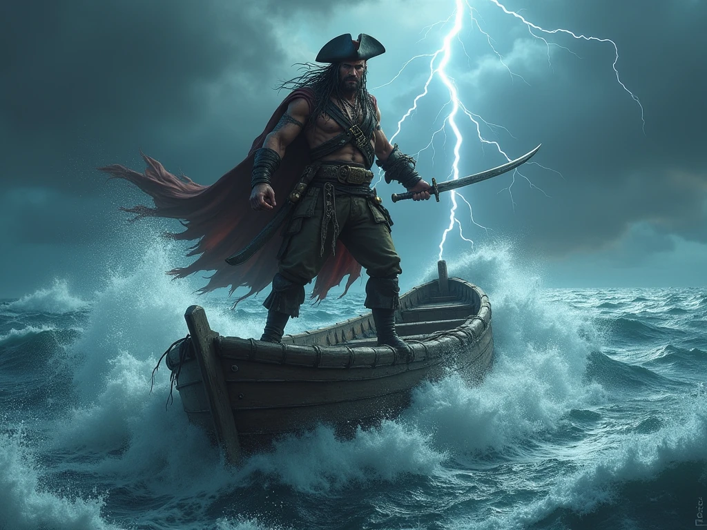 imagem de um homem com capa encapuzada em um barco, Caronte, o barqueiro de Hades, Deus da morte,
