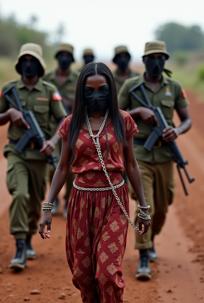 A powerful, emotional image capturing the aftermath of a violent attack in a Nigerian village, with elements highlighting the presence of security forces and the community's reaction. The scene should convey urgency, resilience, and the call for immediate action to ensure safety and security.