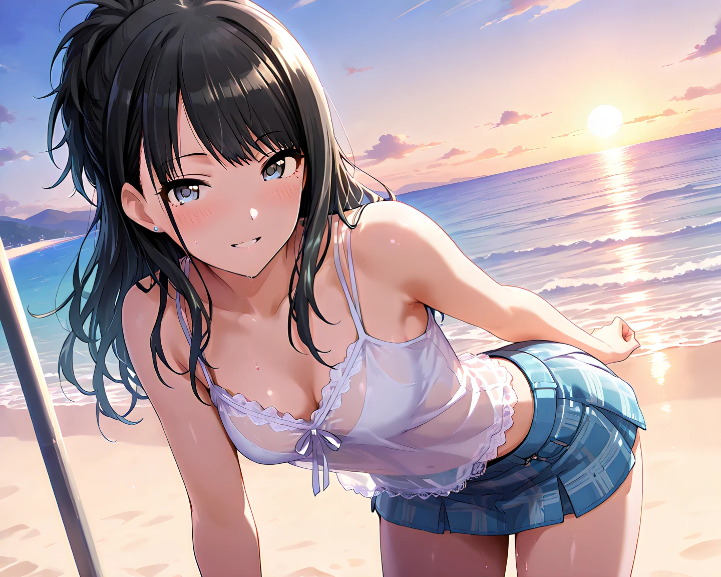 anime girl in bikini standing on a beach with palm trees, wallpaper anime blue water, 4 k manga wallpaper, anime moe artstyle, anime! 4k, anime! 4 k, seductive anime girl, 4k anime wallpaper, ultra hd anime wallpaper, realistic bikini, marin kitagawa fanart, [ 4 k digital art ]!!, ecchi anime style, anime girl sitting on bed with arms crossed, an anime drawing by Jin Homura, pixiv, shin hanga, anime moe artstyle, cute anime girl, marin kitagawa fanart, small curvy , nagatoro, anime best girl, anime visual of a cute girl, young anime girl, an anime girl, pretty anime girl, anime girl, ighly detailed、​masterpiece、top-quality、Ultra-high decomposition energy A、8K High Resolution、Photogenic clarity、A detailed eye、Gradation、perfect anatomy body proportions ,hard disk、nffsw (English) ,Nikon Z9 80mm Lens , masutepiece、Model Standing、Light blue panties made of lace material、White tight t-shirt、The dress is made of white lace material(((Show me all my panties)))、(((The skirt is definitely worn)))、(((Lift skirt hem)))、panties focus、too bright natural light、Sunshine、Detailed lace panty pattern、Ordinary panties、(((while standing, Lift your skirt to show your panties to the camera)))、(((Beautiful alignment and snow-white teeth)))、(((Lift the skirt bigger and、 bigger,、Show your panties to the camera)))、Ultra Slim Body, Big breasts、Body type of slender model、Beautiful posture, In the subway、extremely highly detailed、​masterpiece、Top  Quality、超High Resolution A、8K high-definition、Photogenic clarity、A detailed eye、gradation、perfect anatomy body proportions ,hard disk、NFFSW (english) (english) (english) (english) , nikon z9 80mm lens , masutepiece、Model Standing、Light blue panties made of lace material、White tight t-shirt、The dress is made of white lace material(((Show me all the leggings)))、(((The skirt is definitely worn)))、(((Lift skirt hem)))、Leggings Focus、Natural light that is too bright、sunshine、(((While standing, Lift the skirt and show the panties to the camera)))、(((Beau