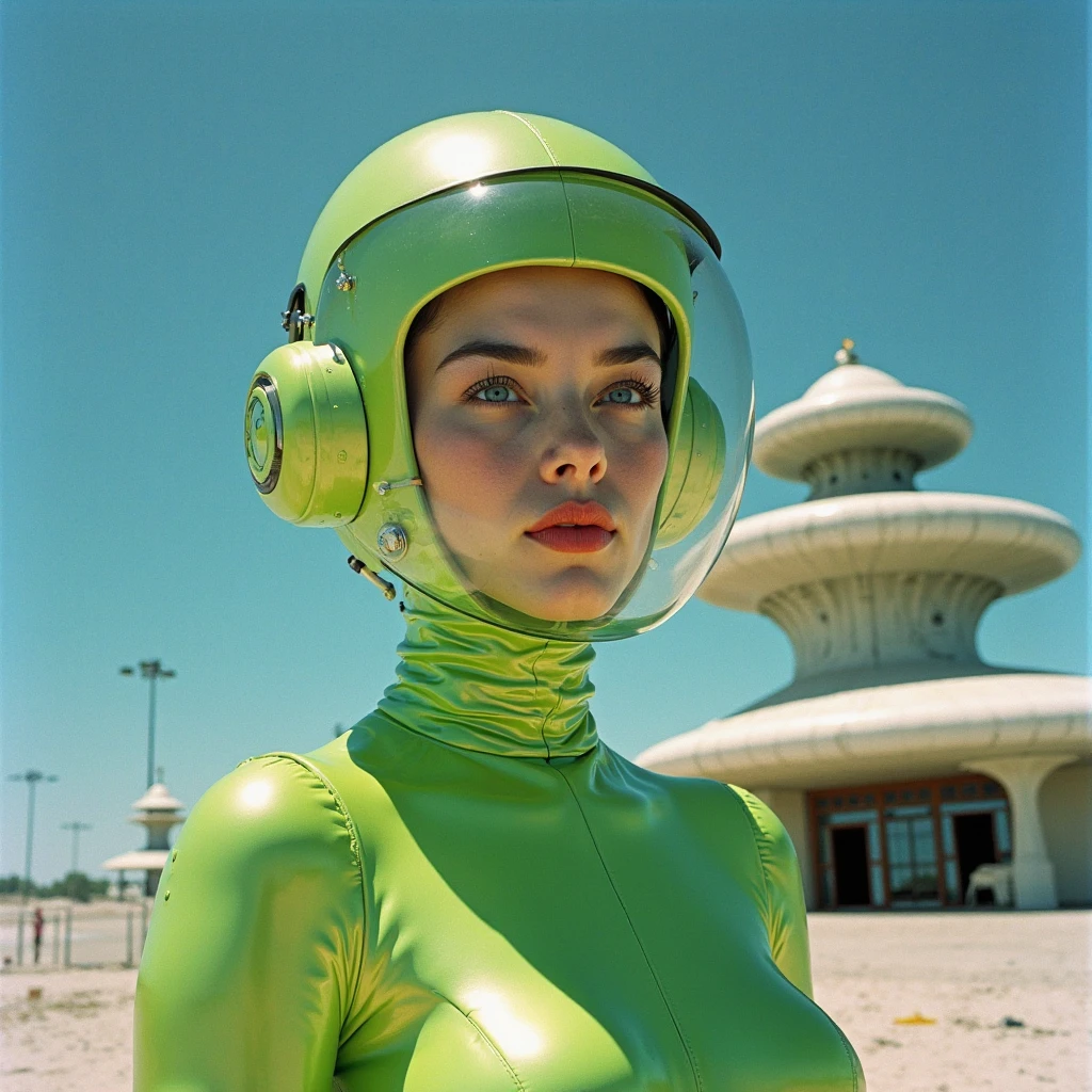 4k image from a 1970s science fiction film, pastels colors, people wearing retro-futuristic fashion clothes and futuristic technological ornaments and devices, Luz Natural, cinemactic, Psicodelia, retro-futurista, photo-realistic, olhos perfeitos, perfect hands, cabelo perfeito, ricos detalhes do rosto, hiper detalhado, hyper realistic, textura real da pele, texturas de tecido real, Sharp background details, sharp render.
