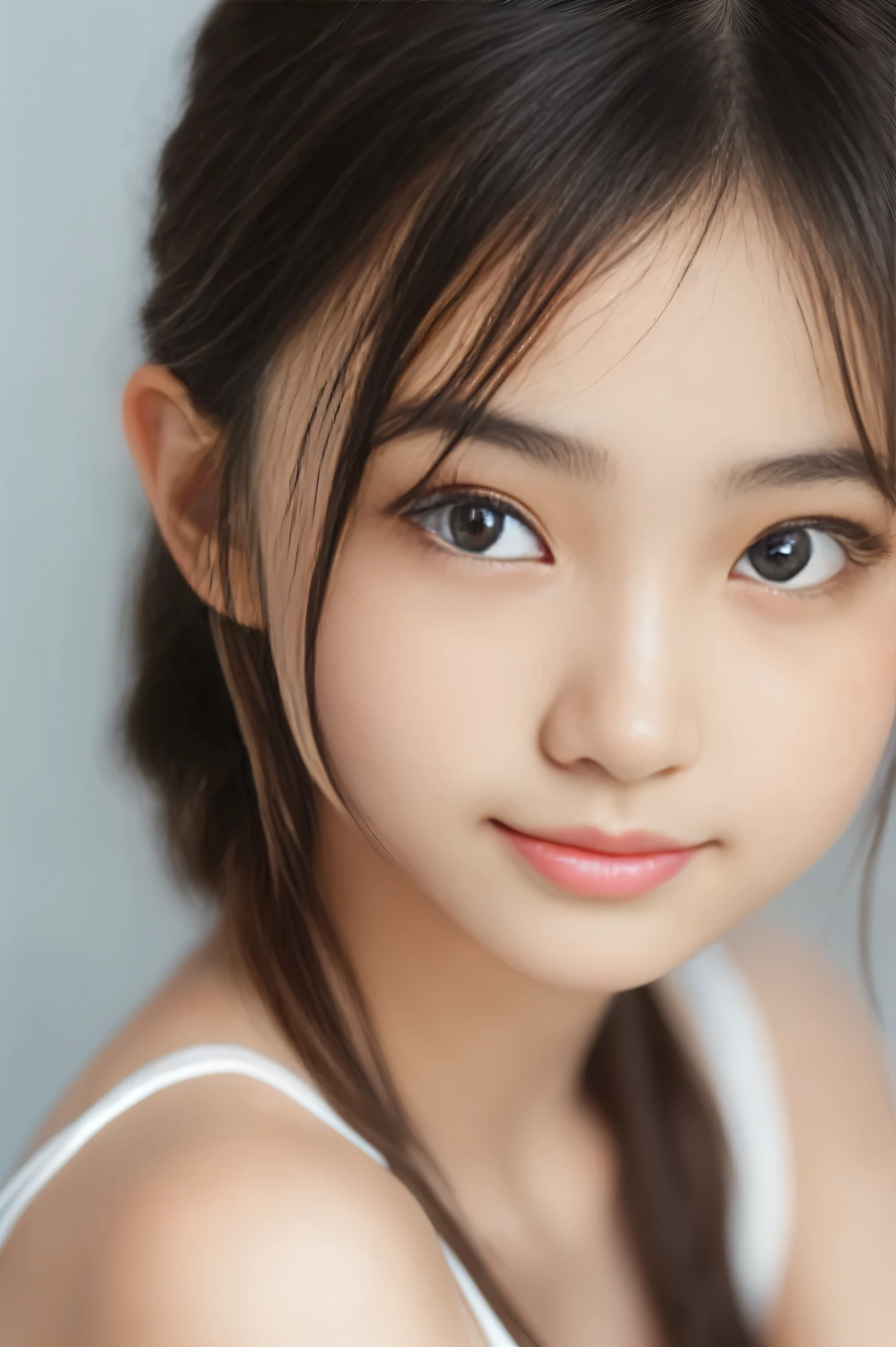 masterpiece,Face positioned accurately in the center of the image,(anatomically accurate),Cute Japanese supermodel, pale skin, ( Thin Smile ),(((Close-up face))),from the front,(accurate depiction, SIGMA ART LENS 35mm F1 .4, ISO 200 shutter speed 2000),