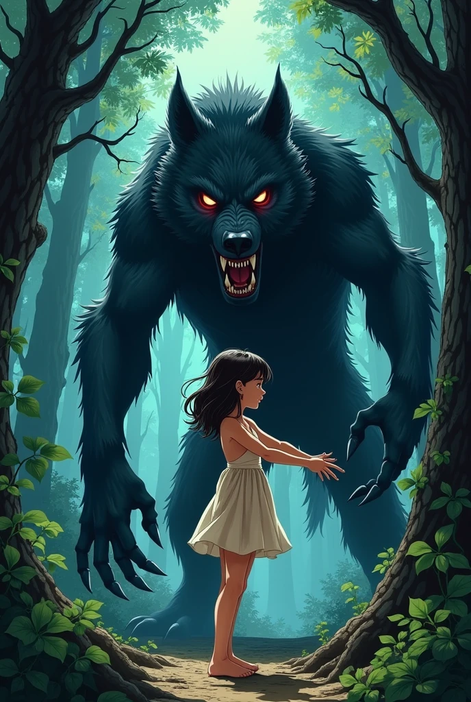 Alpha Fenrir, 13 foot humanoid werewolf, no shoes, glowing red eyes, muscular built, abs, furry, grey and black fur, ght, full moon, werewolf, tail, scars, pinning a girl on the wall, sex
