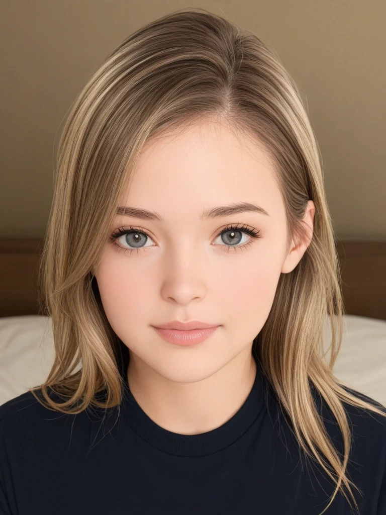 A girl, 20 years, with very long blonde hair, with two ponytails, blue eyes, round face, small nose, small mouth, thick lips, Small ears, dressed in a blue turtleneck sweater, with a plaid skirt, with red ribbons in her hair, in a house in the forest, with crystal rose earrings in her ears, with round glasses, smiley, evil, crazy smile, Ray Tracing, glowing light, god rays, cinematic lighting, depth of field, Close-up, Reflection light, 16k, 8k, highres, best quality, award winning, high details, high quality, super detail, textured skin, anatomically correct, masterpiece