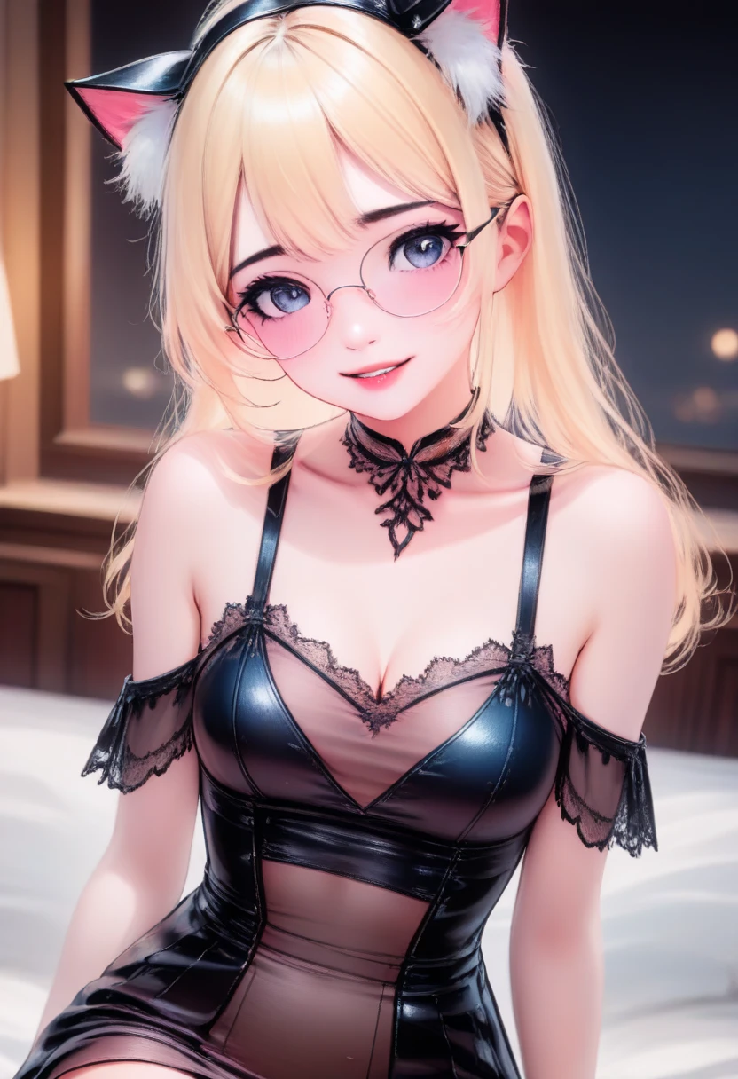 (Photorealistic:1.4), (Masterpiece, Sidelight, Fine Beautiful Eyes: 1.2), Masterpiece*Portrait, Realistic, 3D Face, Luminous Eyes, Glossy Hair, Glossy Skin, Alone, Embarrassing, (Epigastric), Black Underwear, Blonde Hair,