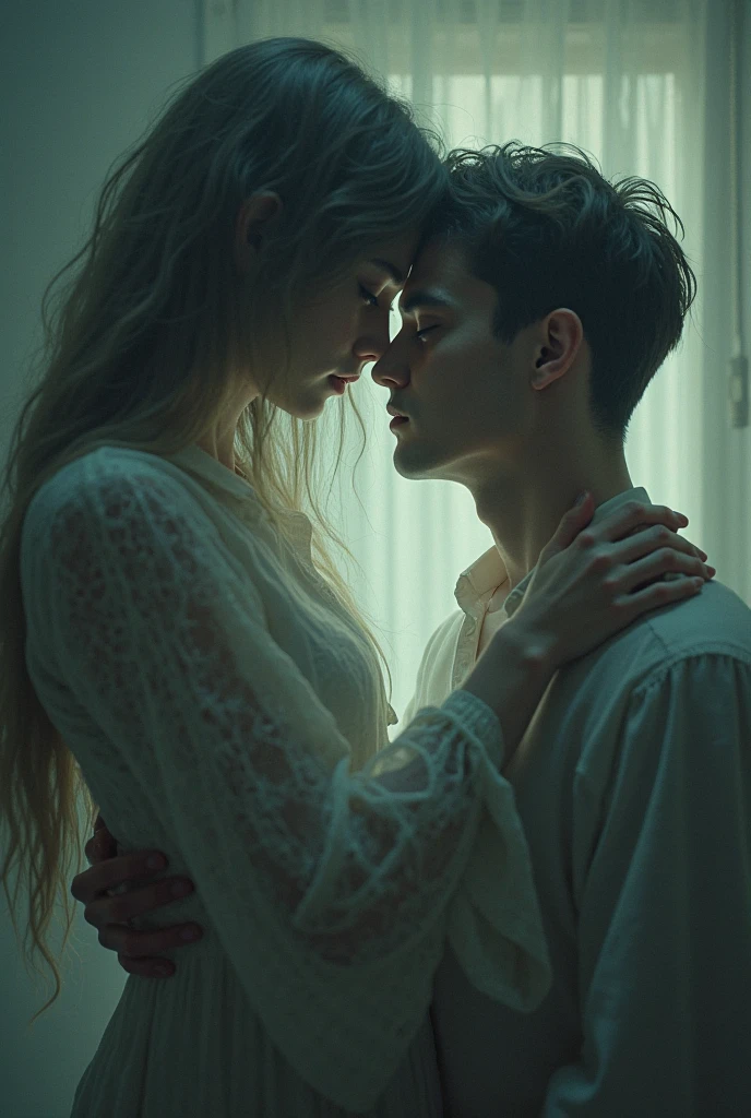 Man and woman in love surrounded by a heart --auto