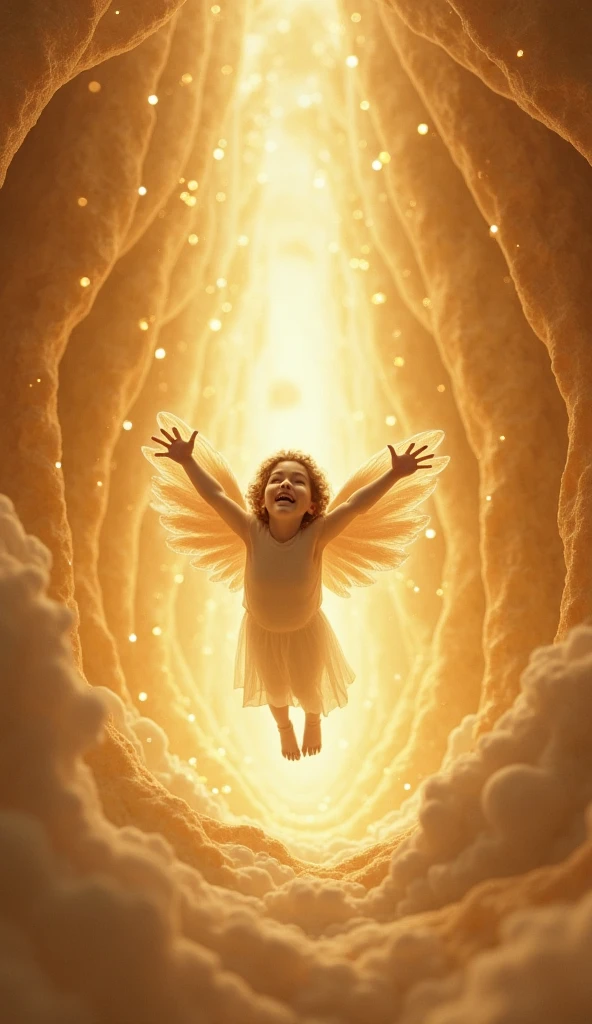 Baby Angel、4 people、Rising to the sky、Remote location、smile、Highest quality、Fantasy