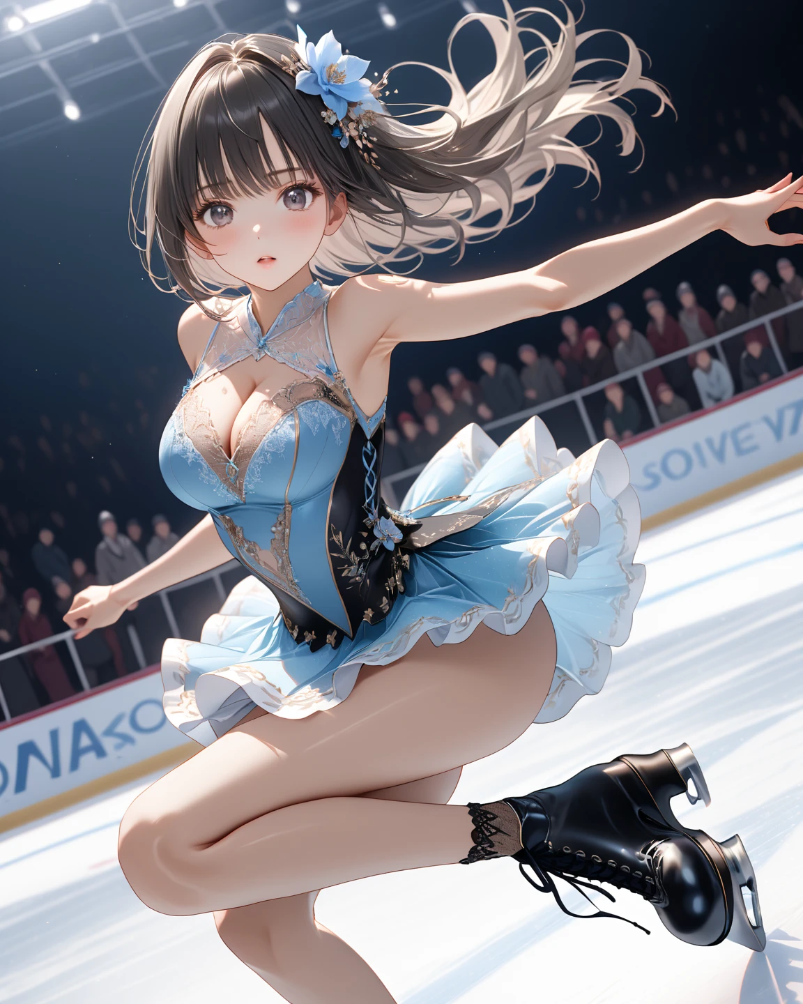 Anime Girl blue-green eyes, dark hair in Ice Skating Shows