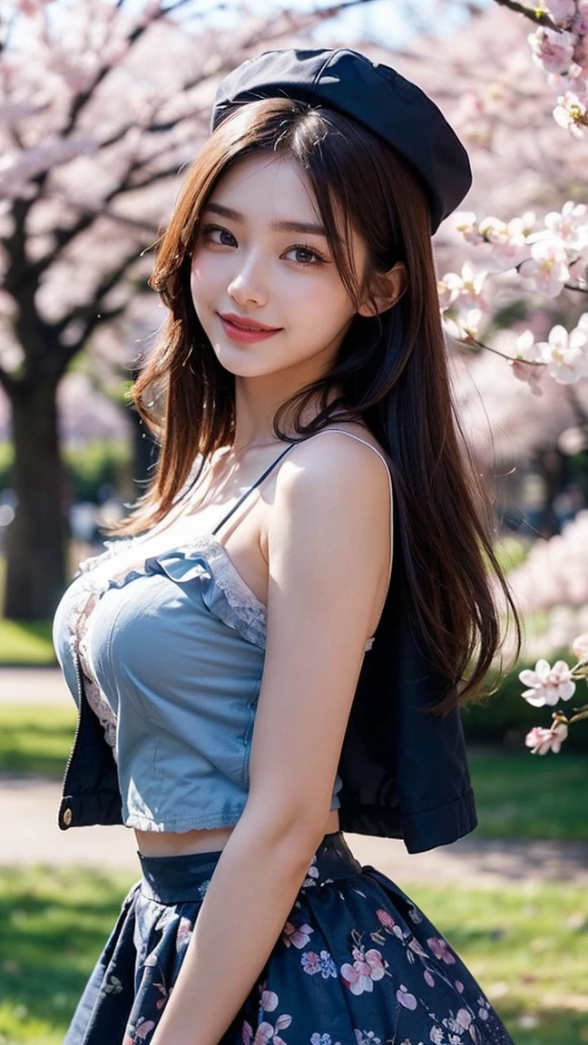 (A park with a blue sky with poppies blooming:1.3)、(Anatomically correct:1.3)、(Complete Hand:1.3)、(Full Finger:1.3)、(Cleavage)、Photorealistic、RAW Photos、Tabletop、Highest quality、there is nothing、Delicate and beautiful、Perfect Face、Beautiful attention to detail、Fair skin、Real human skin、pores、((Thin legs))、(Black Hair)、Long wavy hair with brown hair, A cute 16 year old girl, Very beautiful plump G cup, The whole body is clearly visible, Quite embarrassed,Really kissing face, Very plump whole body,topless, Very beautiful nipples, Full body nude, Extremely realistic skin texture, Smiling and looking at me