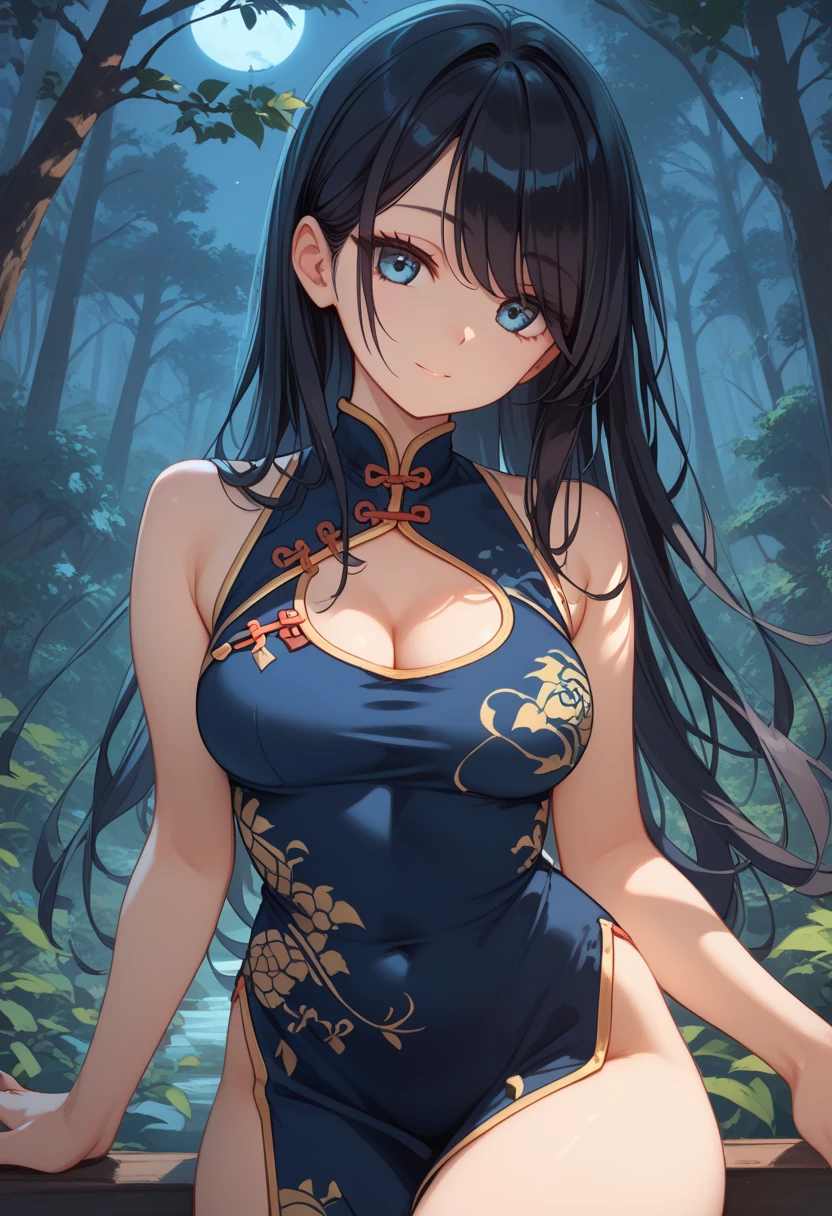 (best quality,4k,8k,highres,masterpiece:1.2),ultra-detailed,(realistic,photorealistic,photo-realistic:1.37),a woman with long hair and a blue top,detailed eyes and face,long eyelashes,beautiful detailed lips,beautiful comic art,digital illustration,beautiful gorgeous digital art,art deco style,soft pastel colors,studio lighting,a serene garden background,Asian female water elemental,fluid and graceful movements,subtle water droplets on her skin,wisps of mist surrounding her,body adorned with delicate blue flowers,hair flowing like gentle waves,ethereal and otherworldly presence,sparkling water magic swirling around her,outstretched arms holding water spheres reflecting her power, mesmerizing blue eyes radiating tranquility,dim golden sunlight filtering through the leaves, creating a dreamy atmosphere