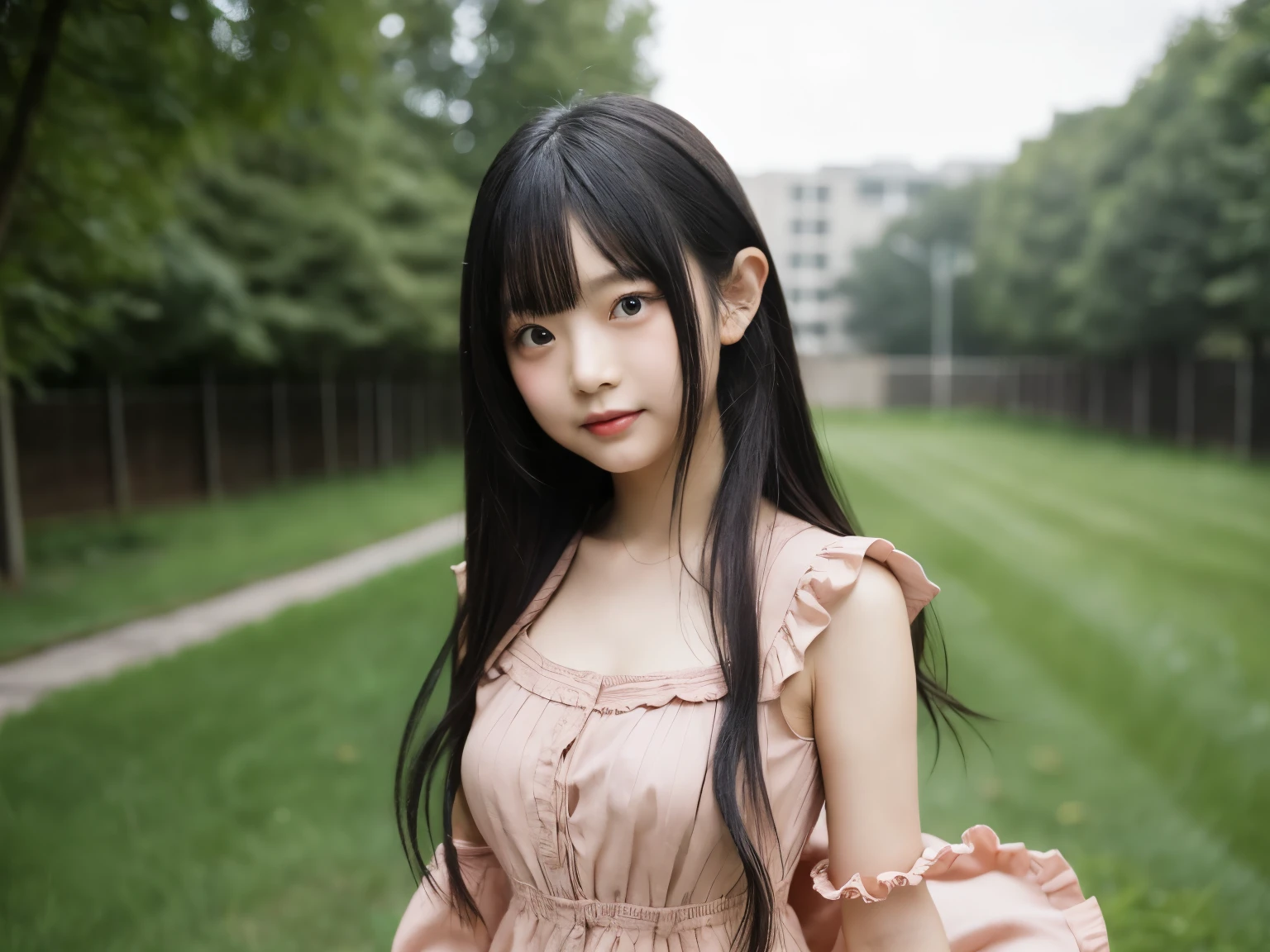 adorable by design, s, Japanese girl under the back, (summer dress with ruffles fluttering in the wind :1.4), Curly Hair, hair scrunchies under the arms, Twin Tails, (Suggestive:1.2), (smile:0.8), natural makeup, (very detailed eyes:1), (Highest Quality:1.0), (super high resolution:1.0) ,(like the picture:1), (super detailed:1.0), (8k RAW photo:1.1),viewers sitting and cumming, , ( Wind power increase:1), moving,distracts attention