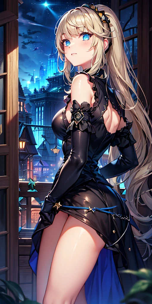(((masterpiece)))、((top-quality))、(The ultra-detailliert)、(CG Illustration)、(Very Beautiful ))、Cinematic Light、((1 Mechanical Girl))、 scientific fiction、Apocalypse、Erotic grotesque、research institute(Beautiful and indulgent:1.2)、(1girl in:1.3)、Facing the front,a blond,Corset Belt,blue high waist skirt,