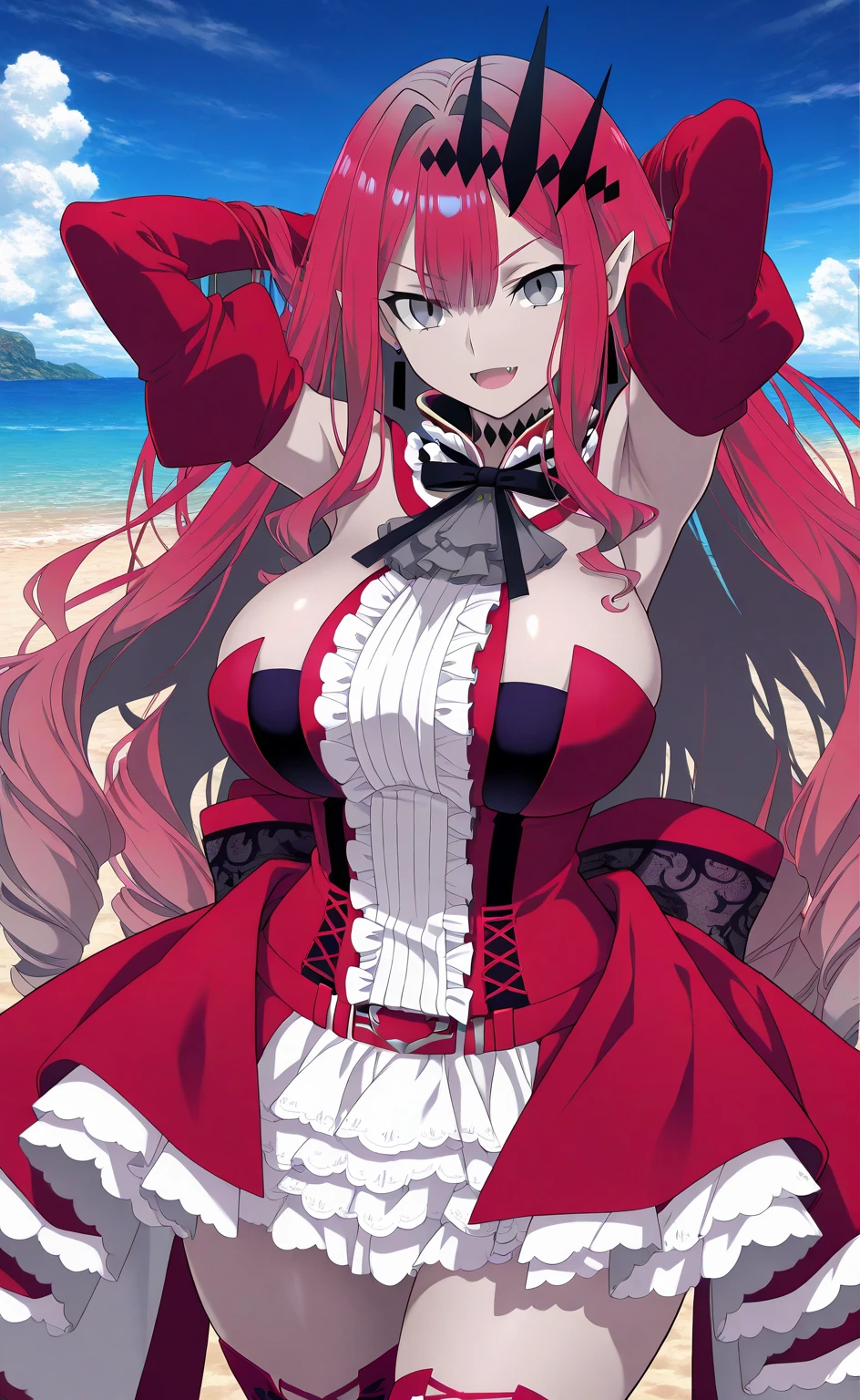 (best quality:1.3), Rias Gremory , peituda, clivagem,  sedutora, rosto sexy,  sexy, body curvy, bunda grande, peitos grandes,( beach) , bikini