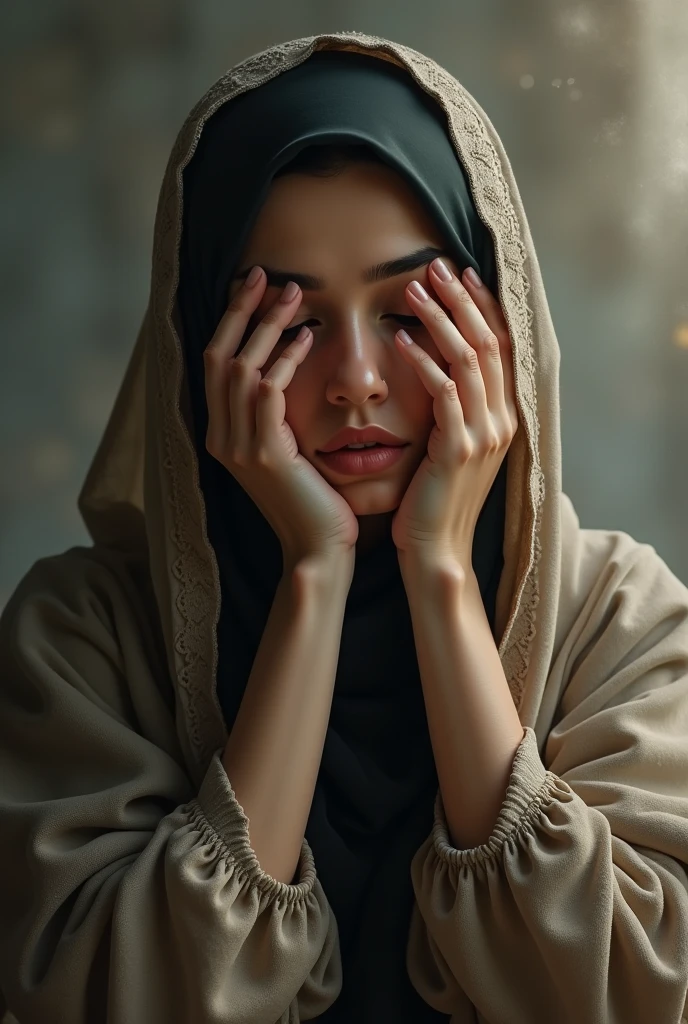 Sad hijab woman